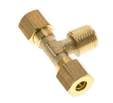 R 1/4'' Buitendraad x 6mm Messing T-stuk Knelfitting 150 Bar DIN EN 1254-2