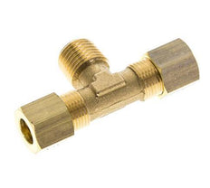 R 1/4'' Buitendraad x 8mm Messing T-stuk Knelfitting 135 Bar DIN EN 1254-2