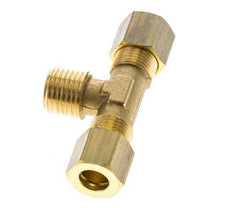 R 1/4'' Buitendraad x 8mm Messing T-stuk Knelfitting 135 Bar DIN EN 1254-2