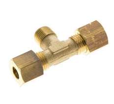 R 1/8'' Buitendraad x 6mm Messing T-stuk Knelfitting 150 Bar DIN EN 1254-2