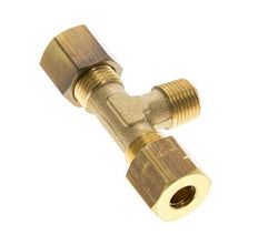 R 1/8'' Buitendraad x 6mm Messing T-stuk Knelfitting 150 Bar DIN EN 1254-2