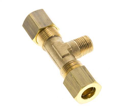 R 1/8'' Buitendraad x 8mm Messing T-stuk Knelfitting 135 Bar DIN EN 1254-2