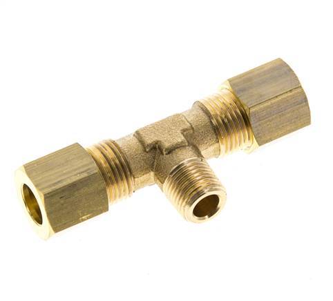 R 1/8'' Buitendraad x 8mm Messing T-stuk Knelfitting 135 Bar DIN EN 1254-2