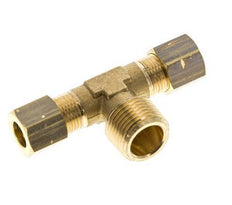 R 3/8'' Buitendraad x 8mm Messing T-stuk Knelfitting 135 Bar DIN EN 1254-2