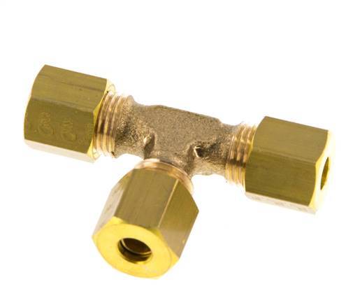 5mm Messing T-stuk Knelfitting 150 Bar DIN EN 1254-2