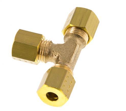 5mm Messing T-stuk Knelfitting 150 Bar DIN EN 1254-2
