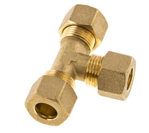 12mm Messing T-stuk Knelfitting 75 Bar DIN EN 1254-2