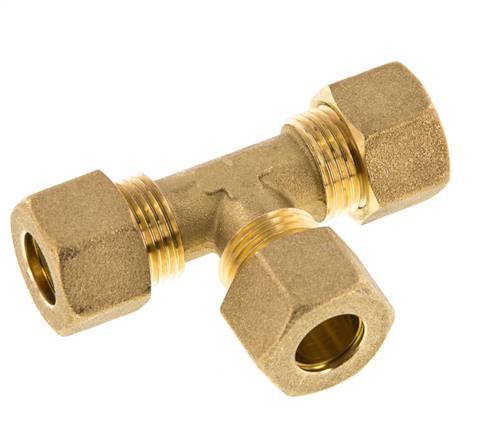 CONJURAIDE T Stück 1/2 Zoll, Messing T Stück Wasseranschluss Verteiler mit 6 Unterlegscheiben 3 Wege T Form Adapter Duschschlauch Adapter für Trinkwasser Wasserhahn( 20mm