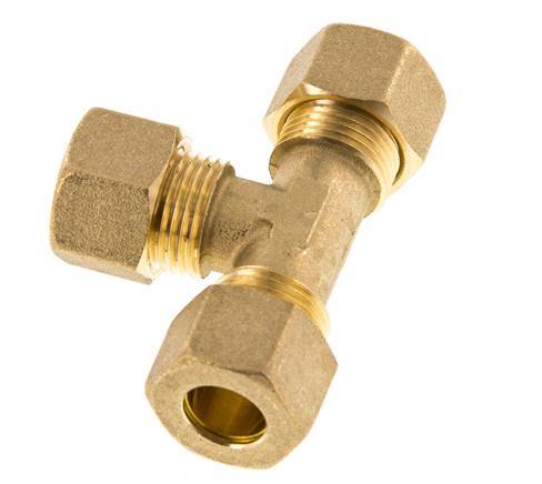 T Stück Messing G1/2 Zoll Umstellventil, 3 Wege T Stück Wasseranschluss Verteiler mit Unterlegscheiben, T Form Adapter für Trinkwasser Wasserhahn, Chrom, 20mm