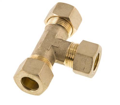 14mm Messing T-stuk Knelfitting 89 Bar DIN EN 1254-2