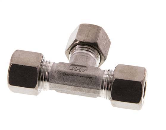 10S RVS T-stuk Knelfitting 630 Bar DIN 2353