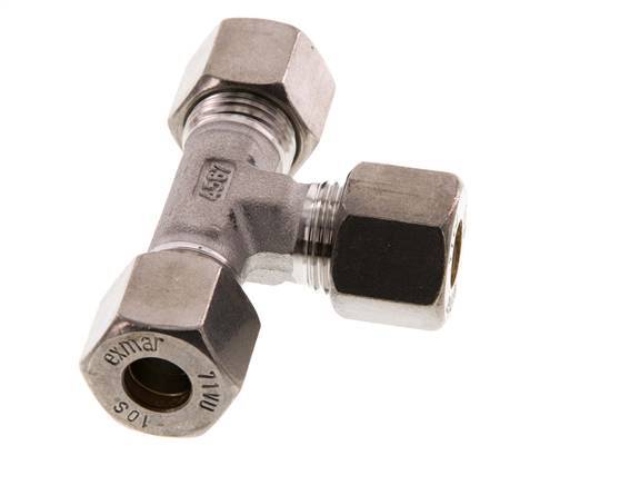 10S RVS T-stuk Knelfitting 630 Bar DIN 2353