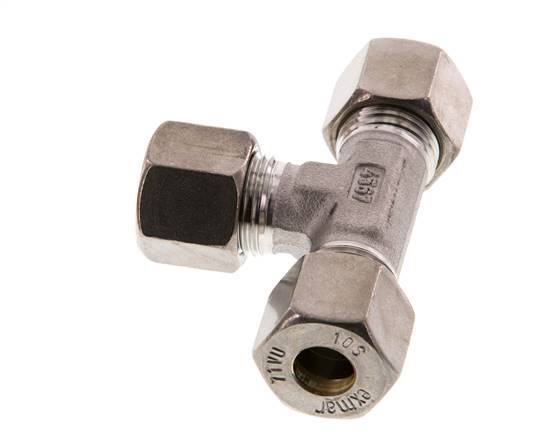10S RVS T-stuk Knelfitting 630 Bar DIN 2353