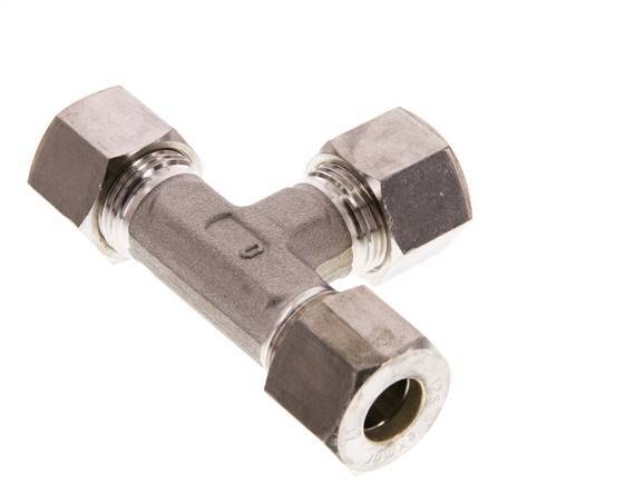 12S RVS T-stuk Knelfitting 630 Bar DIN 2353