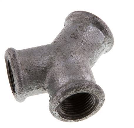 Rp 3/8'' Zinc plated Cast iron Y-Piece 25 Bar