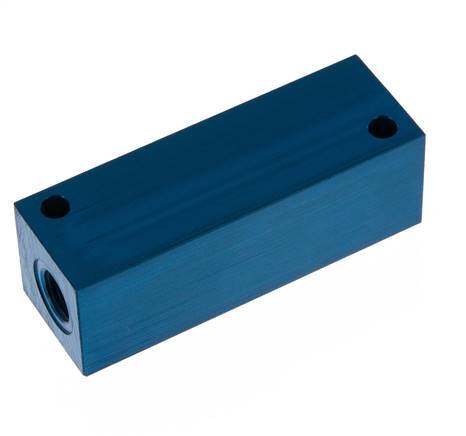 4xG 1/4'' Aluminium Verdeelblok Eenzijdig 16 Bar
