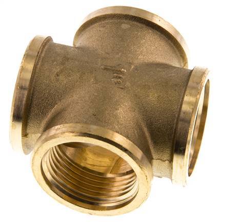 G 1'' Female Brass Cross 16 Bar