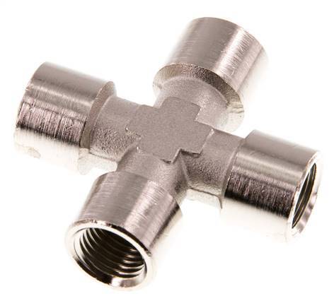 G 1/4'' FemaleNickel plated Brass Cross 16 Bar