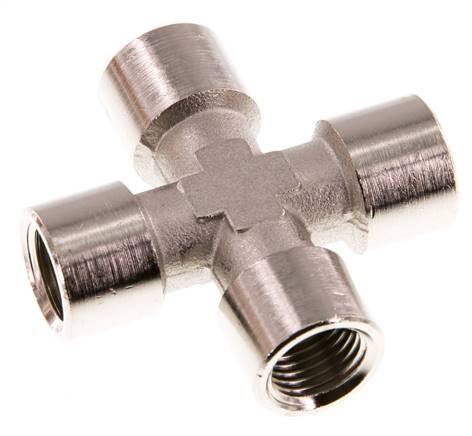 G 1/4'' Binnendraad Vernikkeld Messing Kruissok 16 Bar