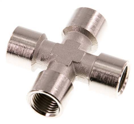 G 1/4'' Binnendraad Vernikkeld Messing Kruissok 16 Bar
