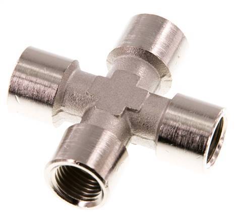 G 1/4'' Binnendraad Vernikkeld Messing Kruissok 16 Bar