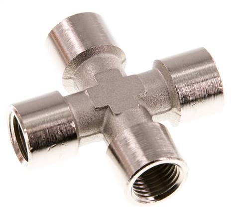G 1/4'' Binnendraad Vernikkeld Messing Kruissok 16 Bar