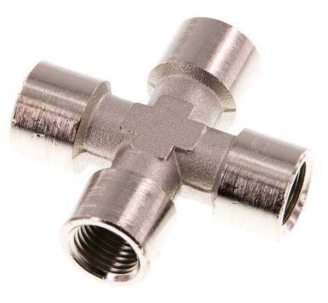 G 1/4'' Binnendraad Vernikkeld Messing Kruissok 16 Bar