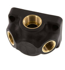 G 3/4'' x G 1/2'' Plastic Muurplaat 4-weg Luchtdoorvoer met doorlaat 15 Bar