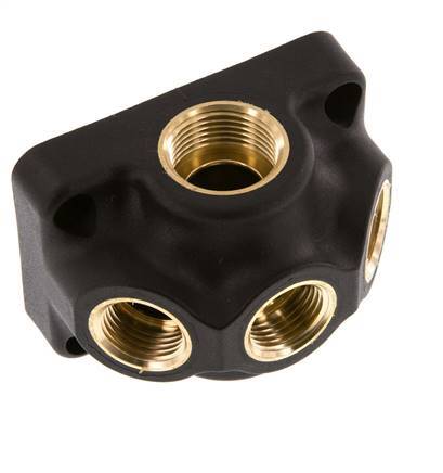 G 3/4'' x G 1/2'' Plastic Muurplaat 4-weg Luchtdoorvoer zonder doorlaat 15 Bar
