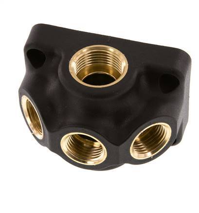 G 3/4'' x G 1/2'' Plastic Muurplaat 4-weg Luchtdoorvoer zonder doorlaat 15 Bar