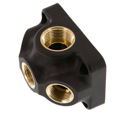 G 3/4'' x G 1/2'' Plastic Muurplaat 4-weg Luchtdoorvoer zonder doorlaat 15 Bar