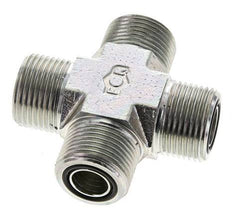 UNS 1''-14 Male Zinc plated Steel Cross ORFS 400 Bar - Hydraulic