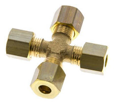 6mm Brass Cross Compression Fitting DIN EN 1254-2