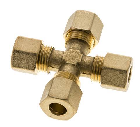 10mm Messing Kruissok Knelfitting DIN EN 1254-2