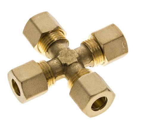 10mm Messing Kruissok Knelfitting DIN EN 1254-2