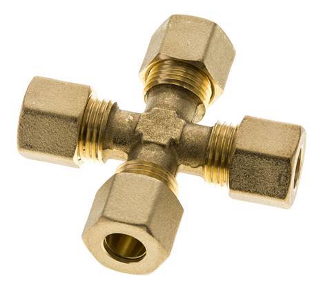 10mm Messing Kruissok Knelfitting DIN EN 1254-2