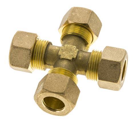 14mm Messing Kruissok Knelfitting DIN EN 1254-2