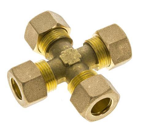 14mm Messing Kruissok Knelfitting DIN EN 1254-2