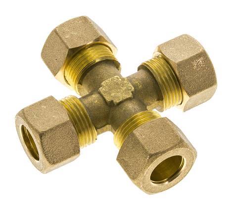14mm Messing Kruissok Knelfitting DIN EN 1254-2