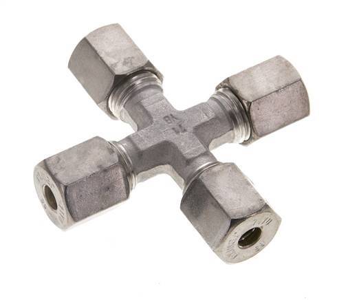 6S Stainless steel Cross Compression Fitting 630 Bar DIN 2353