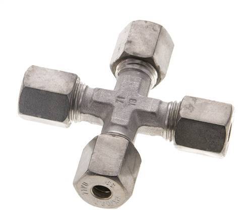 6S Stainless steel Cross Compression Fitting 630 Bar DIN 2353