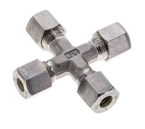 8L Stainless steel Cross Compression Fitting 315 Bar DIN 2353