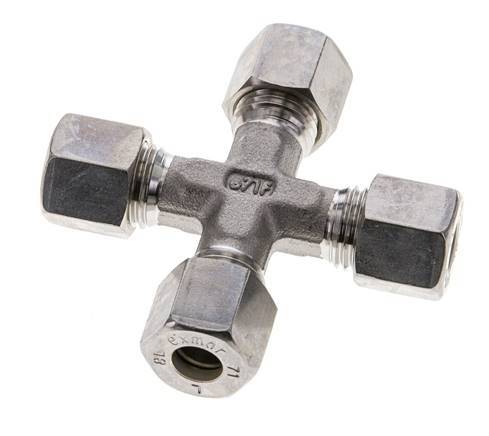 8L Stainless steel Cross Compression Fitting 315 Bar DIN 2353