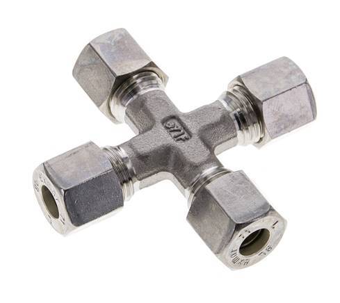 8L Stainless steel Cross Compression Fitting 315 Bar DIN 2353