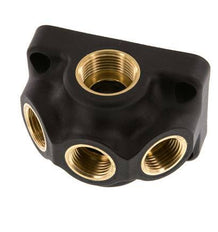 G 3/4'' x G 1/2'' Plastic Muurplaat 5-weg Luchtdoorvoer met doorlaat 15 Bar