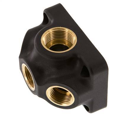 G 3/4'' x G 1/2'' Plastic Muurplaat 5-weg Luchtdoorvoer met doorlaat 15 Bar