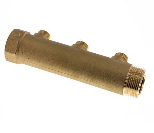 G 1 1/4'' x 3xG 1/2'' F/M/M Messing Verdeelstang 10 Bar