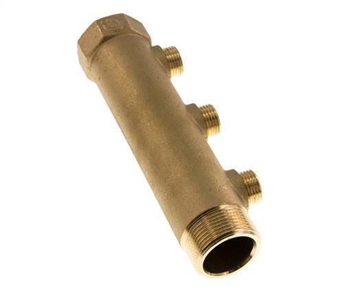 G 1 1/4'' x 3xG 1/2'' F/M/M Messing Verdeelstang 10 Bar