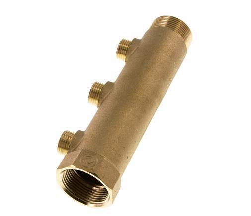 G 1 1/4'' x 3xG 1/2'' F/M/M Messing Verdeelstang 10 Bar