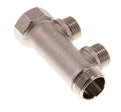 G 3/4'' x 2xG 1/2'' F/M/M Vernikkeld Messing Verdeelstang 10 Bar